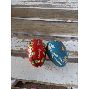 Handmade painted egg Easter decor‎ home basket